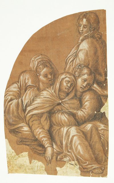 En del av en Pietà (venstre side av en lunette-komposisjon) av Tintoretto