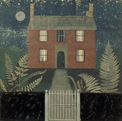 Hus om natten (collage) av Tirzah Ravilious