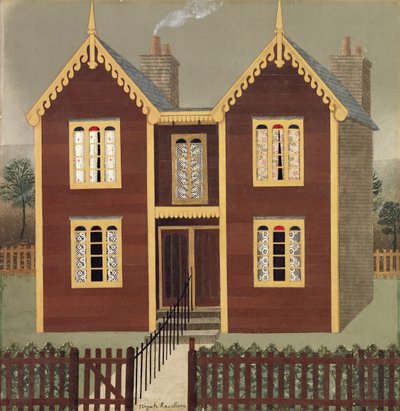 Tomannsboliger (collage) av Tirzah Ravilious