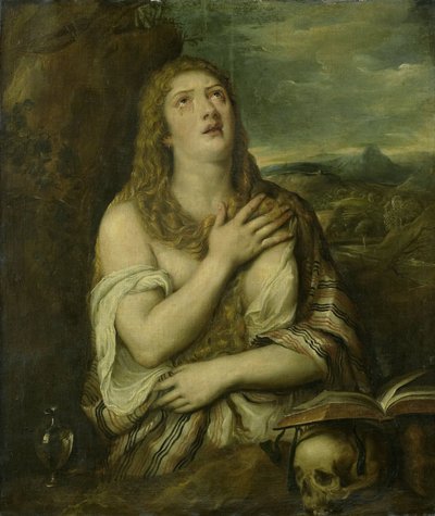 Anklagende Maria Magdalena av Titiaan (copy after)