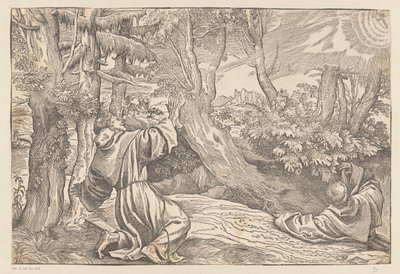 Saint Francis mottar stigmata av Titiaan