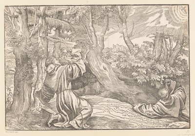 Saint Francis mottar stigmata av Titiaan