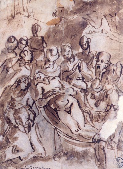 Deponering av Titian (ca. 1490-1576), tegning av Titian (c.1488 1576)