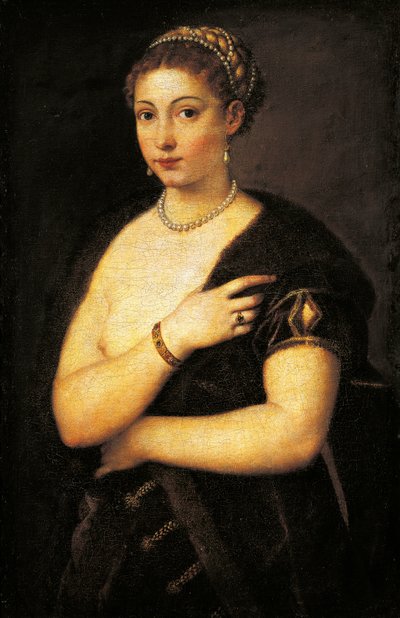 Pike i pels, av Titian (ca 1490-1576), olje på lerret 95x63 cm av Titian (c.1488 1576)