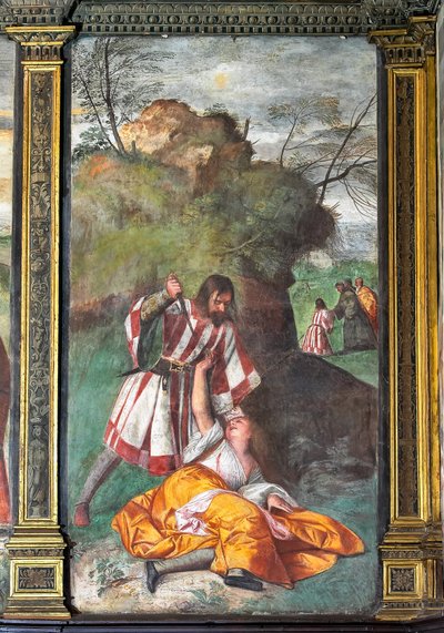 Mirakel av den sjalu ektemannen av Titian (c.1488 1576)