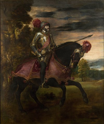 Keiser Karl V (1500-58) til hest i Muhlberg av Tiziano Vecelli