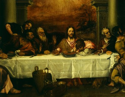 Nattverden, av Titian (ca 1490-1576), Detalj av Titian (c.1488 1576)