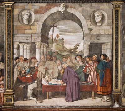 Hjertet til gjerrigen i kisten, den nordlige veggen, den helliges skole, den helliges basilika (den helliges basilika), Padua, Italia av Titian (c.1488 1576)