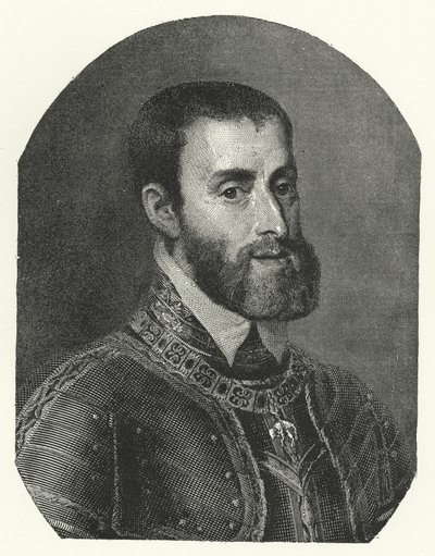 Charles V, den hellige romerske keiseren (gravering) av Titian (c.1488 1576) (after)