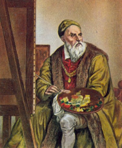 Titian, italiensk kunstner (fargelitografi) av Titian (c.1488-1576) (after)