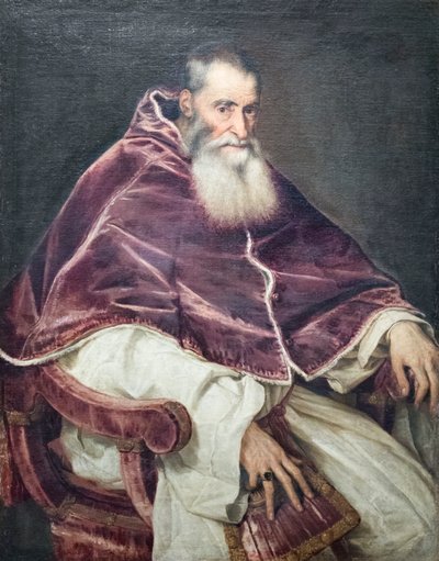 Porträt von Papst Paul III. von Titian (c.1488-1576)