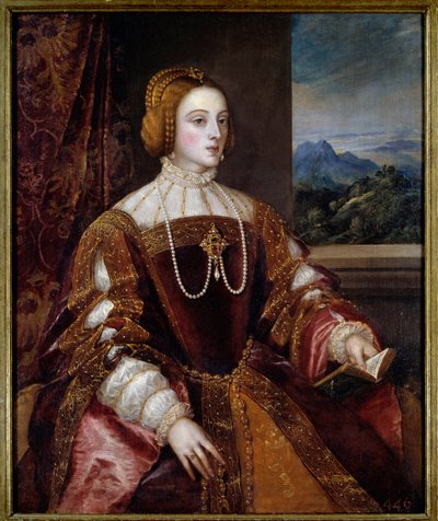 Portrett av impressen Isabella av Portugal (1503-1539) Maleri av Tiziano Vecellio (1485-1576) 1500-tallet Søn. 1,17x0,98 m Madrid, Prado-museet av Tiziano Vecelli
