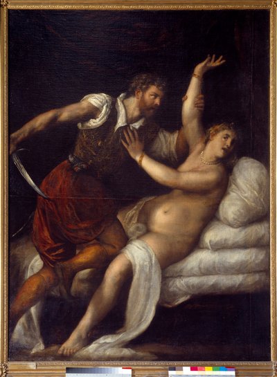 The Raping of Lucrece (? - Av. 509) eller Tarquin og Lucrece. Maleri av Titian Vecellio (1485-1576) av Tiziano Vecelli
