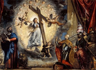 Doge Antonio Grimani kneler foran troen, mellom 1555 og 1576. av Titian
