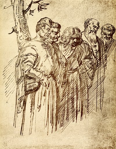 Gruppe av seere fra miraklet til St. Anthony av Tiziano Vecelli