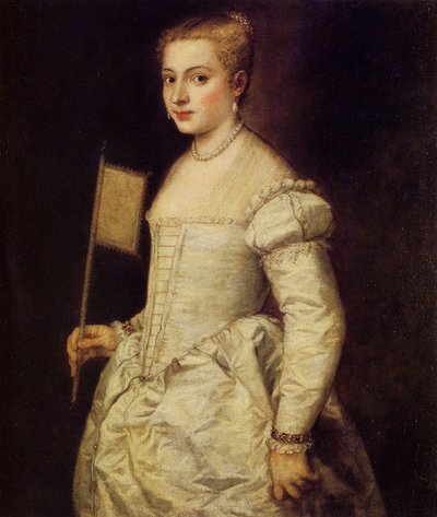Portrett av en dame i hvitt, ca 1561. av Titian