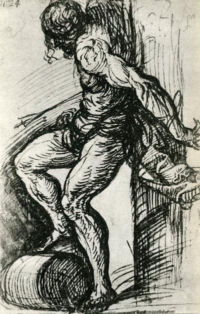 Skisse for St Sebastian, c1518, 1937 av Tiziano Vecelli
