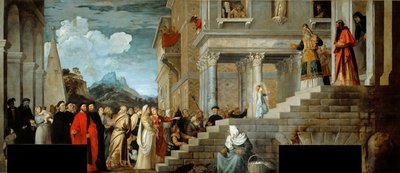 Presentasjonen av jomfruen ved tempelet, 1534-1538. av Titian