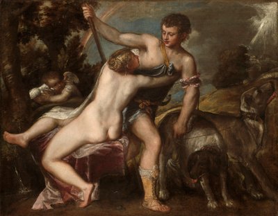 Venus og Adonis, ca. 1560 av Tiziano Vecelli