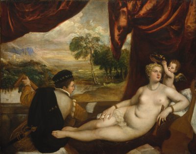 Venus og lutspilleren, ca. 1565-70 av Tiziano Vecelli