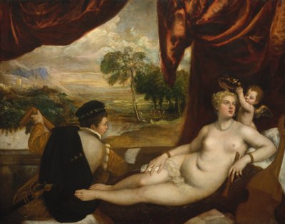 Venus og lutspilleren, ca. 1565-70. av Tiziano Vecelli