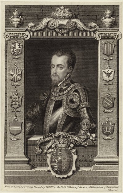 Portrett av kong Filip II av Spania av Tiziano Vecelli
