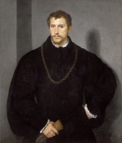 Portrett av en ung engelskmann Portrett av en ung mann med grå øyne, 1540-1545. av Tiziano Vecelli