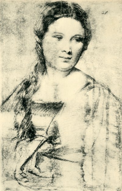 Portrett av en ung kvinne, c1515, 1943. av Tiziano Vecelli