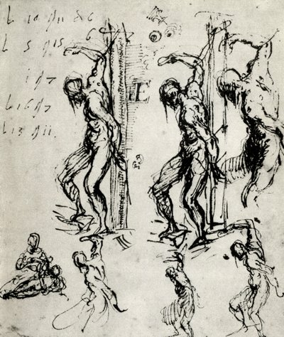 Skisser for St Sebastian i Brescia, c1518, 1937 av Tiziano Vecelli