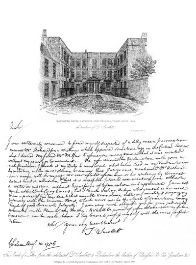 Et brev fra Dr Smollett til Samuel Richardson, 1756, 1840. av Tobias George Smollett