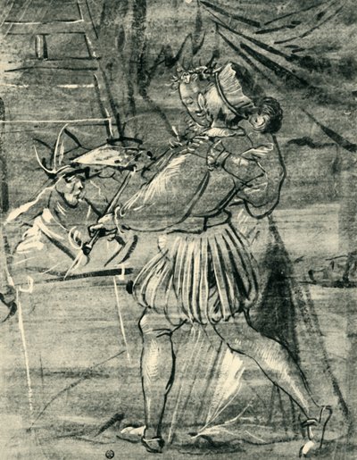 Kunstner med ung kvinne foran et staffeli, 1580, 1943. av Tobias Stimmer