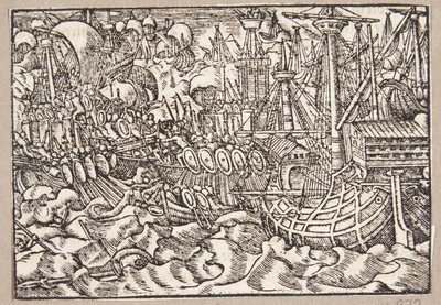 Gaius Duillius er seirende i et sjøslag over karthagerne av Tobias Stimmer