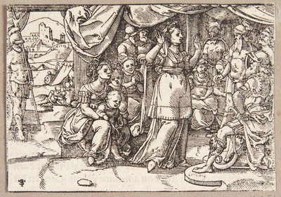 Veturia og Volumnia ber Coriolanus om å skåne Roma av Tobias Stimmer