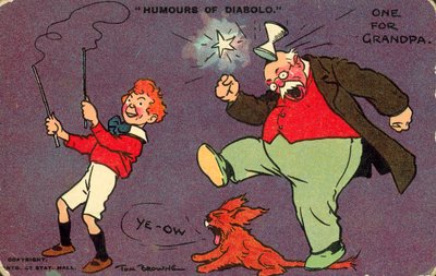 Diabolos humor (fargelitografi) av Tom Browne