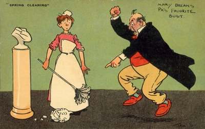 Mary knekker pappas favorittbyste (litho-farge) av Tom Browne