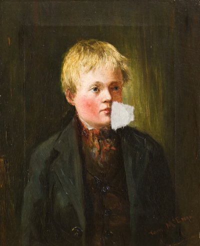 Portrett av en gutt (olje på lerret) av Tom McEwan