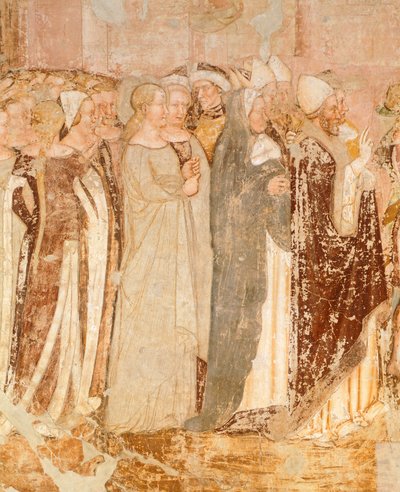 Avgang fra Roma, detalj fra Stories of St Ursula, av Tommaso da Modena (1326-1379), fresco, detalj, Santa Caterina-kirken, Treviso av Tomaso da (late 15th century) Modena