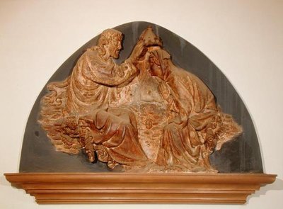 Kroning av jomfruen (marmor) av Tomasso (attr. to) Masaccio