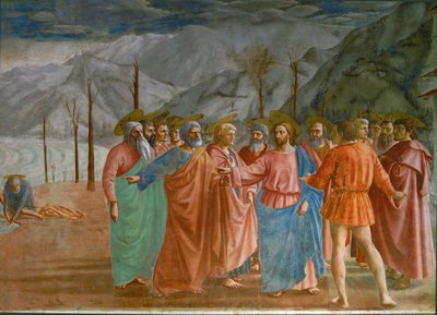 Jesus, Sankt Peter og tolleren (freske) av Tommaso Masaccio