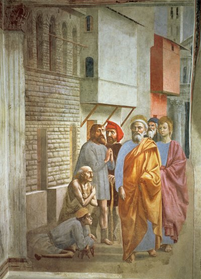 St. Peter helbreder med sin skygge, ca. 1427 av Tommaso Masaccio