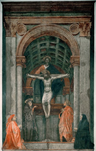 Den hellige treenighet. Freske (freske) av Tommaso Masaccio