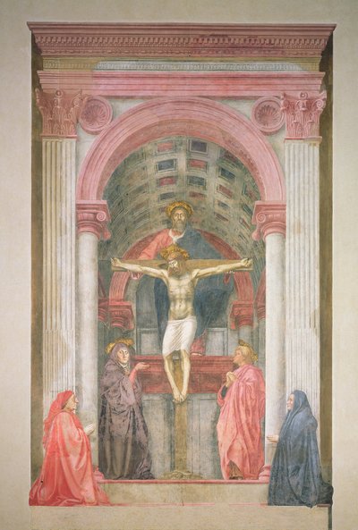 The Trinity, 1427-28 (etter restaurering) (detalj) av Tommaso Masaccio