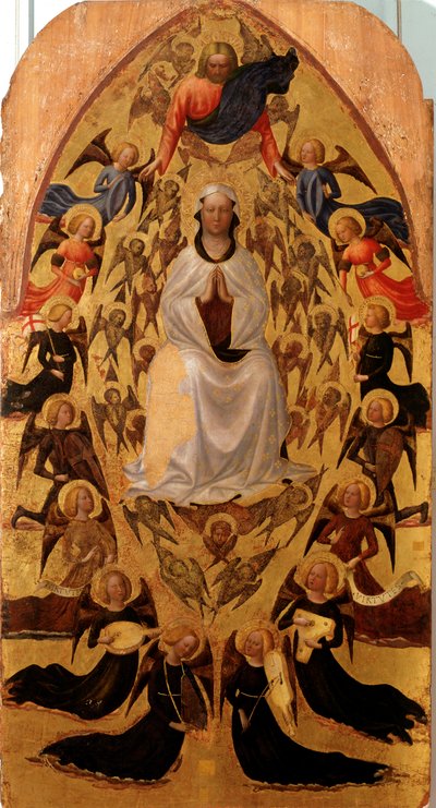 Jomfruens antagelse - tempera på panel av Tommaso Masolino da Panicale