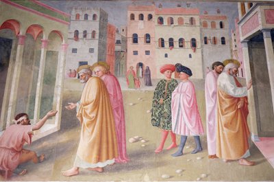 Helbredelse av krøplingen og oppdragelse av Tabitha av Tommaso Masolino da Panicale