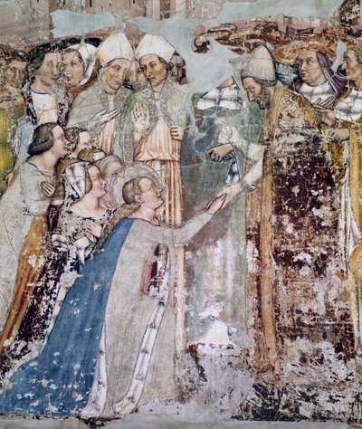 Ankomst av St Ursula i Roma, detalj fra syklusen Stories of St Ursula av Tommaso da Modena