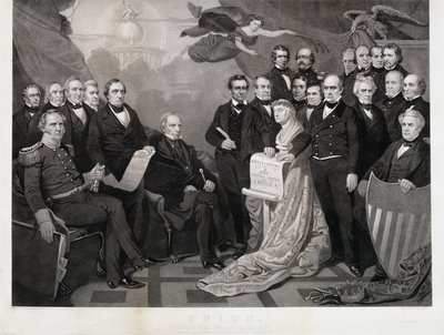 Union, c. 1861 (gravering på vevd papir) av Tompkins Harrison (after) Matteson