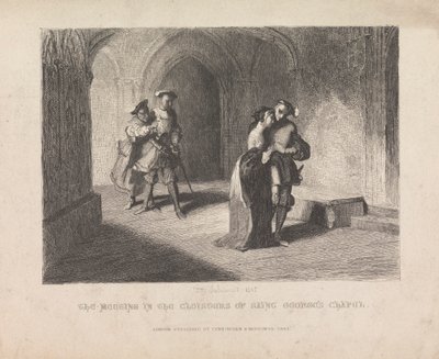 Møtet i Cloisters of Saint George's Chapel av Tony Johannot