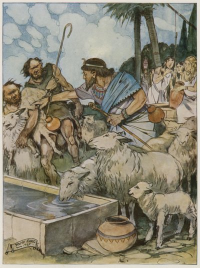 Og han lot gjeterne la hyrdekvinnenes hjord drikke av Tony Sarg