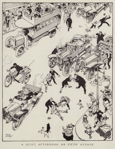 Stille ettermiddag på Fifth Avenue, New York (litho) av Tony Sarg