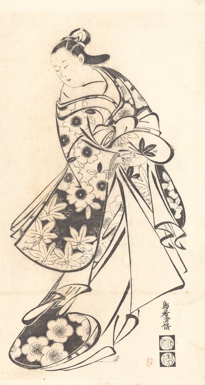 Med høflighet, ca. 1712., ca. 1712. av Torii Kiyomasu I